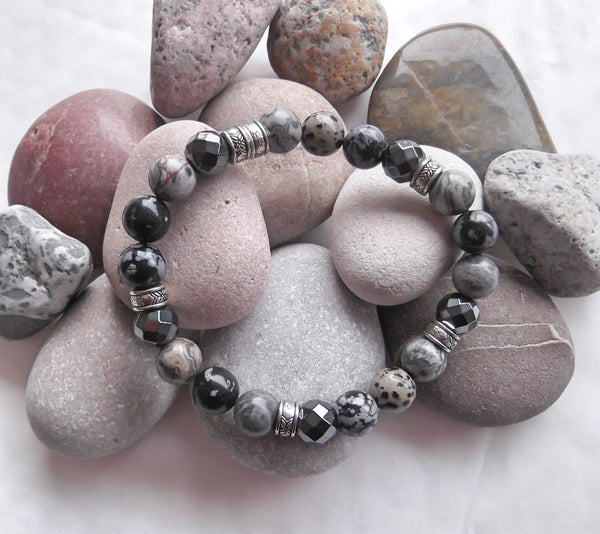 Handmade Gemstone Stretch Bracelet - Hematite-Jewellery-Serenity Gifts