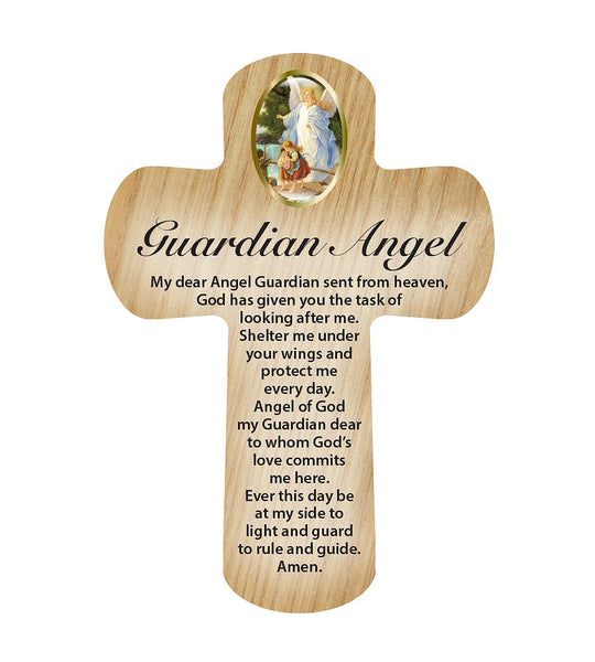 Cross Pocket Token in Wood - Guardian Angel-Pocket Wooden Cross-Serenity Gifts