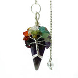 Gemstone Pendulum - Chakra Tree of Life - Amethyst-Pendulum-Serenity Gifts