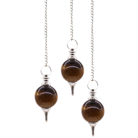 Gemstone Sphere Pendulums - Tiger Eye-Pendulum-Serenity Gifts