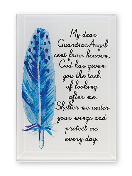 Glass Plaque - Guardian Angel-Plaque-Serenity Gifts