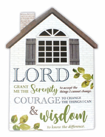 Serenity Prayer Ceramic Plaque - House Shape-Wall Plaque-Serenity Gifts