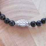 Handmade Gemstone Stretch Bracelet - Black Banded Agate 6mm-Jewellery-Serenity Gifts