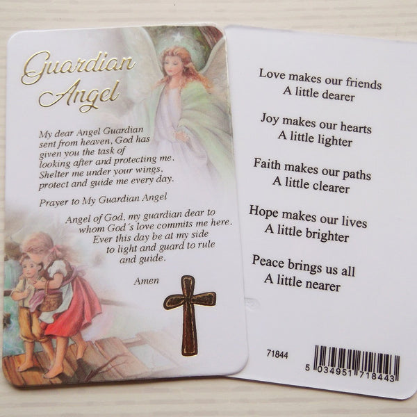 Prayer Card - Guardian Angel with Cross-Prayer Card-Serenity Gifts