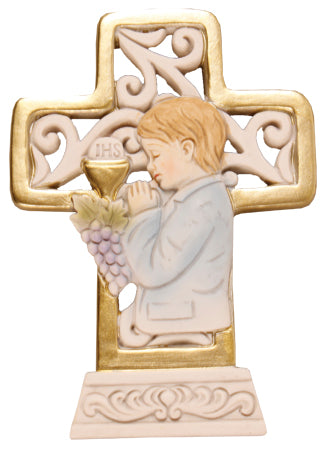 First Holy Communion Cross - Boy -4" Resin-Cross-Serenity Gifts