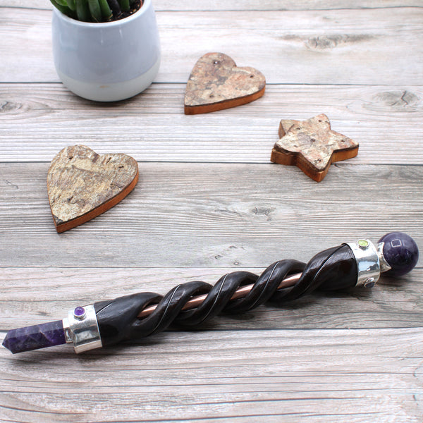 Spiral Healing Wand - Amethyst-Gemstone Wand-Serenity Gifts