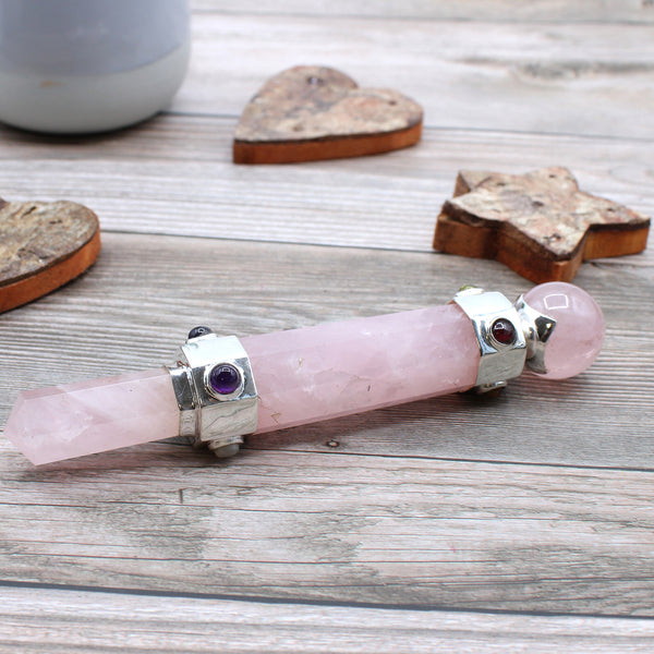 Hexagonal Healing Wand - Rose Quartz-Gemstone Wand-Serenity Gifts