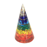 Orgonite Cone - Seven Chakra - 80mm-Orgonite-Serenity Gifts