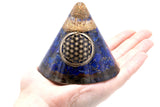 Orgonite Cone - Lapis Lazuli and Quartz - Flower Of Life - 90 mm-Orgonite-Serenity Gifts