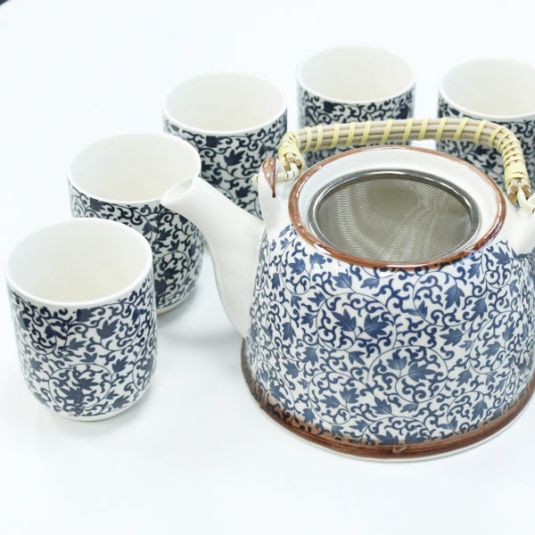 Herbal Teapot Set - Blue Floral-Herbal Teapot Set-Serenity Gifts