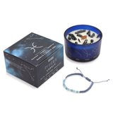 Zodiac Crystal Candle with Gemstone Bracelet - Pisces-Candle-Serenity Gifts