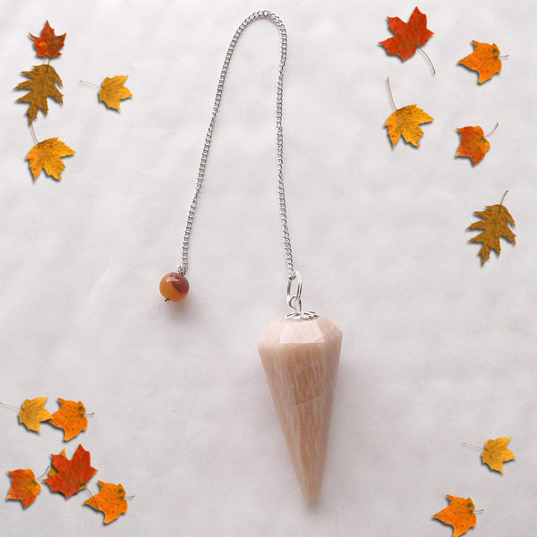 Gemstone Pendulum - Moonstone-Crystal Point Pendulum-Serenity Gifts