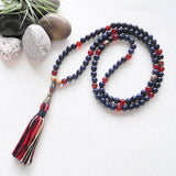 Handmade Mala Beads - Lapis Lazuli and Carnelian-Mala Beads-Serenity Gifts