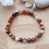 Handmade Gemstone Stretch Bracelet Stack - Banded Agate-Stretch Braclets-Serenity Gifts