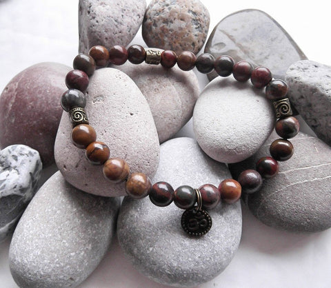 Handmade Gemstone Stretch Bracelet - Picasso Jasper-Jewellery-Serenity Gifts