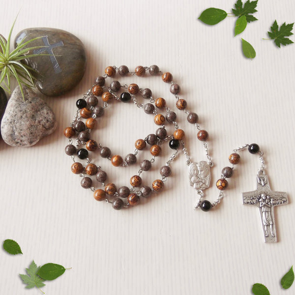 Handmade Chain Link Rosary - Elephant Jasper-Jewellery-Serenity Gifts