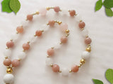 Handmade Anglican Rosary - Sunstone and White Jade-Jewellery-Serenity Gifts