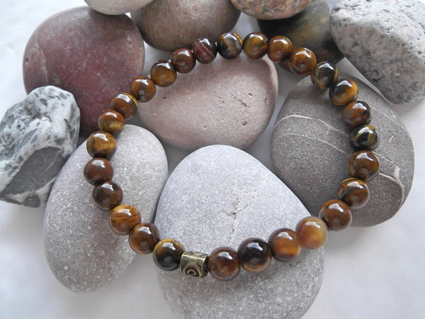 Handmade Gemstone Stretch Bracelet - Tiger Eye-Jewellery-Serenity Gifts