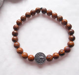 Handmade Gemstone Stretch Bracelet - Elephant Skin Jasper-Jewellery-Serenity Gifts