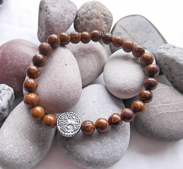 Handmade Gemstone Stretch Bracelet - Elephant Skin Jasper-Jewellery-Serenity Gifts