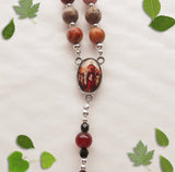 Handmade Anglican Rosary - Picasso Jasper and Red Banded Agate-Jewellery-Serenity Gifts