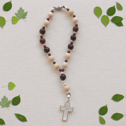 Handmade Anglican Car Rosary - Natural Wood-Jewellery-Serenity Gifts