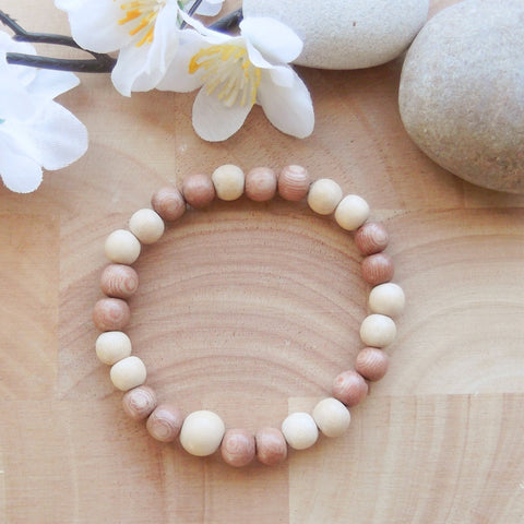 Handmade Natural Wood Stretch Bracelet-Stretch Braclets-Serenity Gifts