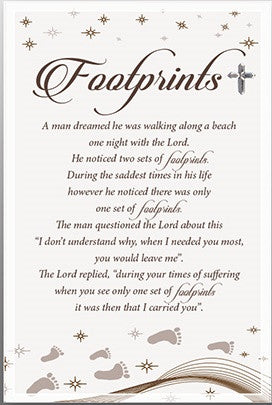 Footprints Verse - Glass Plaque-Plaque-Serenity Gifts