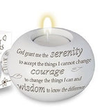 Serenity Prayer - White Resin Tea Light Holder-Tea Light Holder-Serenity Gifts